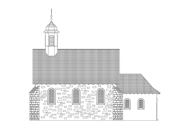 Alte Hl Kreuz Kirche Zeichnung
